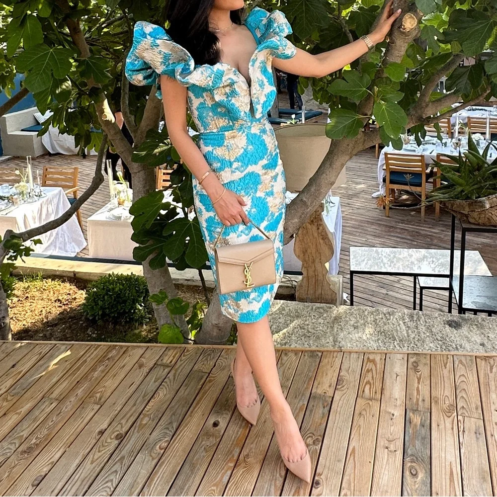 Mint Condition Blue Midi elayathelable Dress - Picture 1 of 5